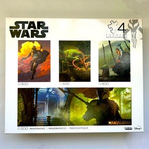 EUC Star Wars Marvel 4 Puzzle Set. 3 brand new in sealed bag. 1 puzzle opened